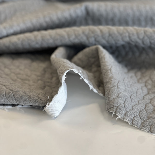 Gray Cable Embossed Quilted Jersey