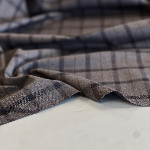 Brushed Gray Tartan Suiting
