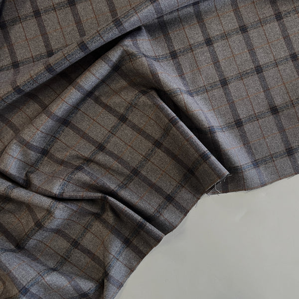 Brushed Gray Tartan Suiting