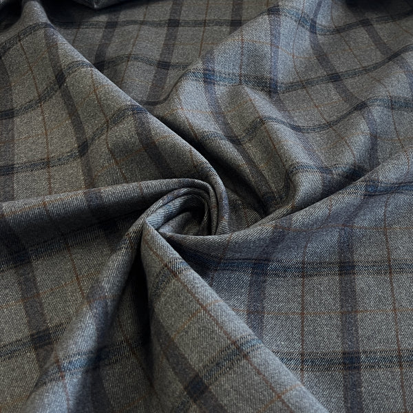 Brushed Gray Tartan Suiting
