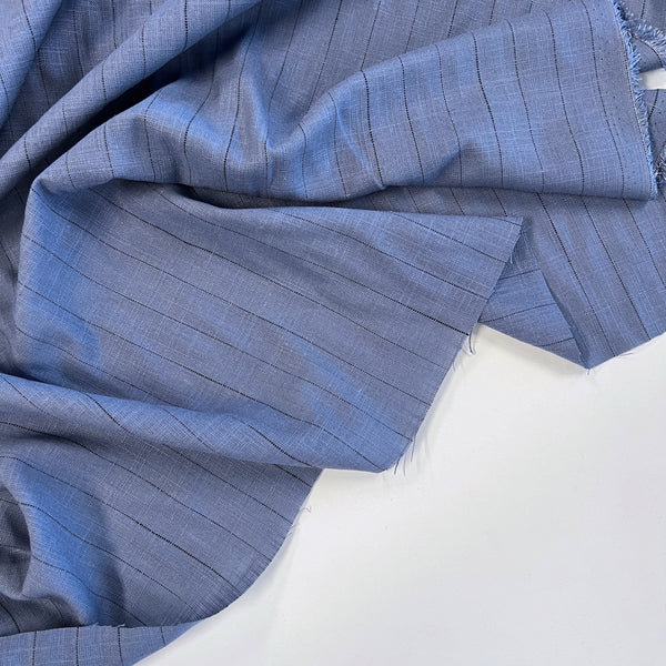 Blue Dahlia Stripe Viscose Linen