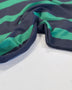 Kelly/Navy Striped Tencel Cotton Fleece