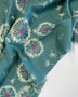 Teal Dandelion Puffs Rayon Lawn