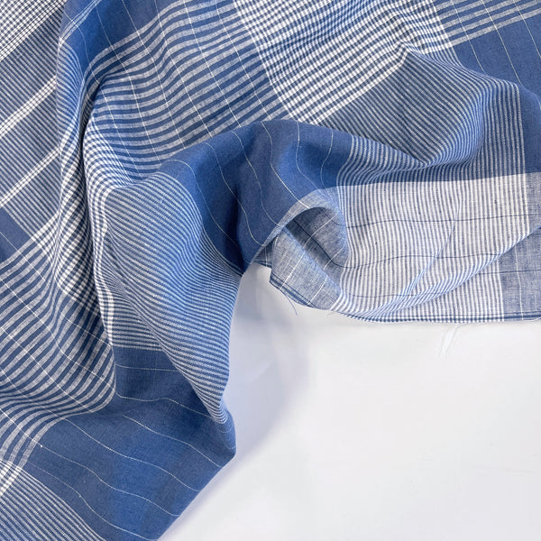 Denim Blue Tablecloth Check Linen