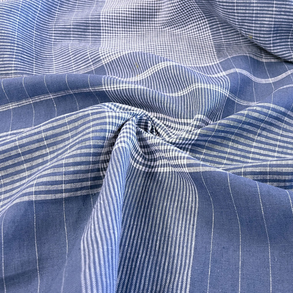 Denim Blue Tablecloth Check Linen