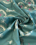 Teal Dandelion Puffs Rayon Lawn