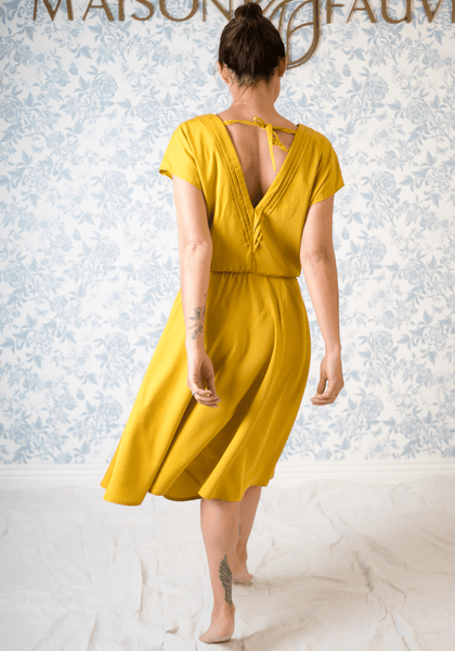 Byzance Dress: Rose Reminiscence Viscose Challis - Needle Sharp