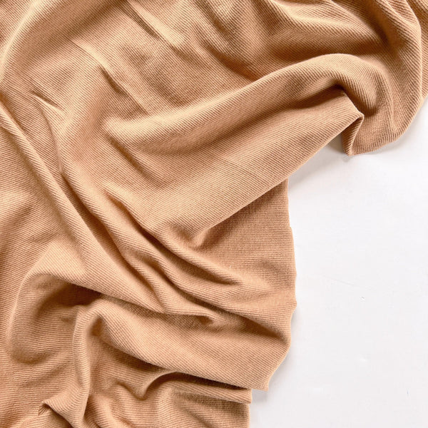 Latte Cotton Tencel Rib Knit - Needle Sharp