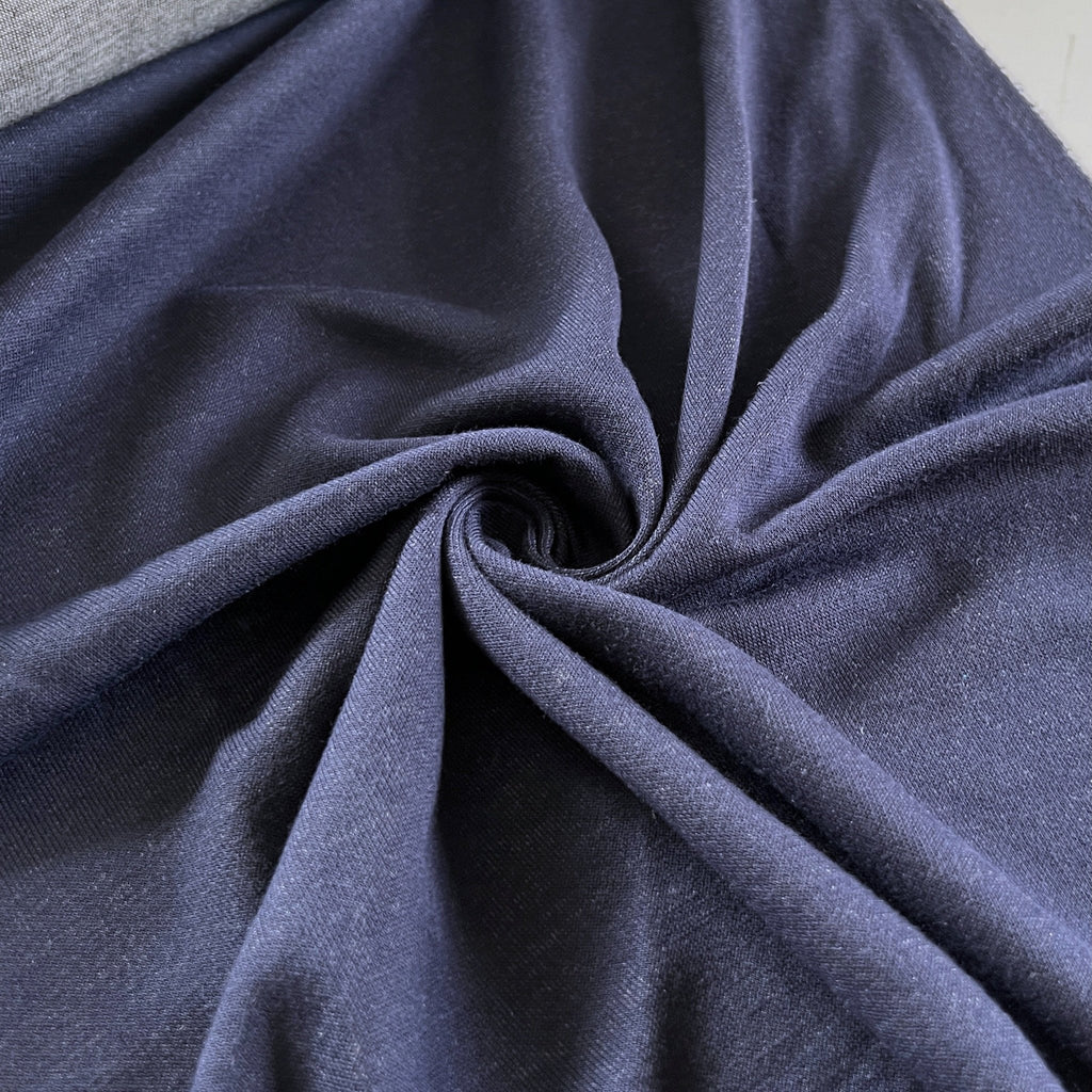 Navy/Heather Gray Double Faced Knit - Needle Sharp