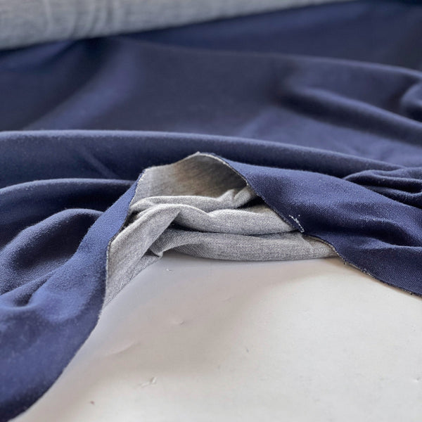 Navy/Heather Gray Double Faced Knit - Needle Sharp
