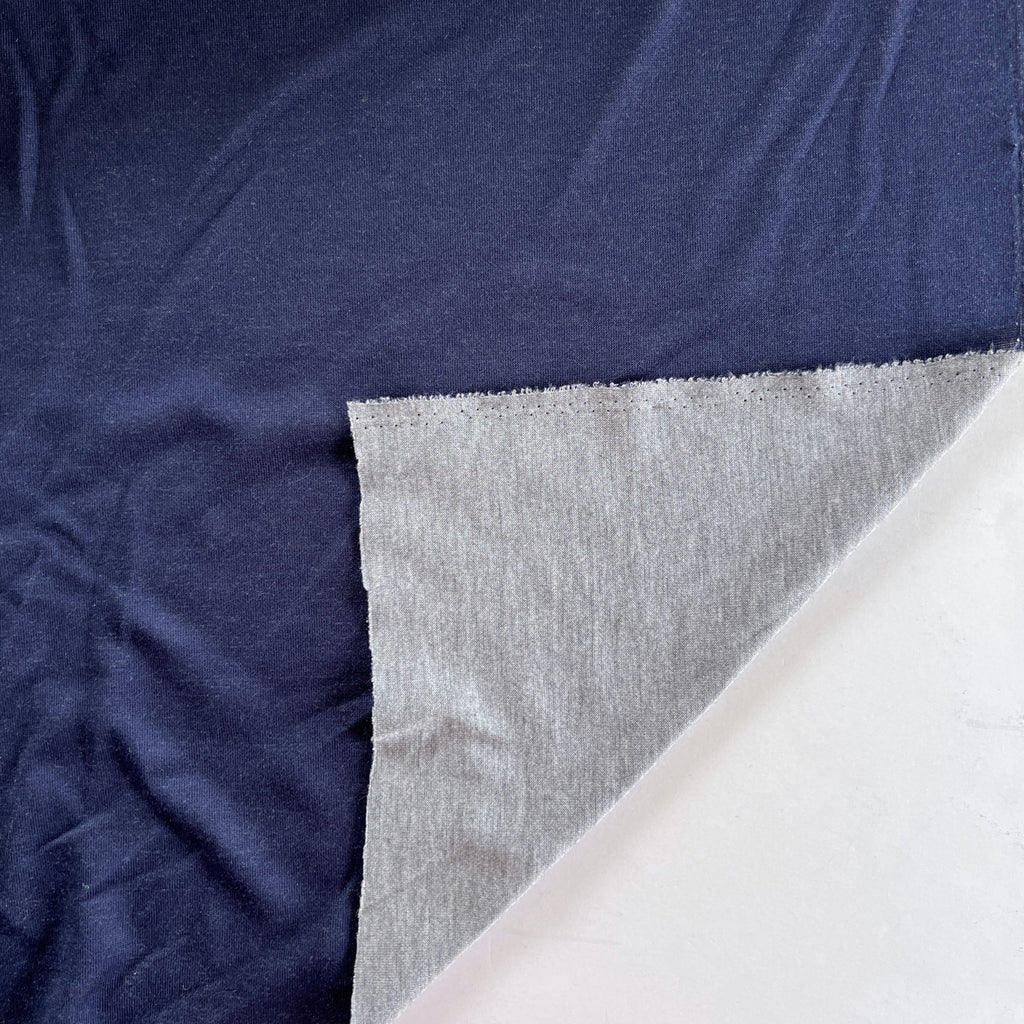 Navy/Heather Gray Double Faced Knit - Needle Sharp