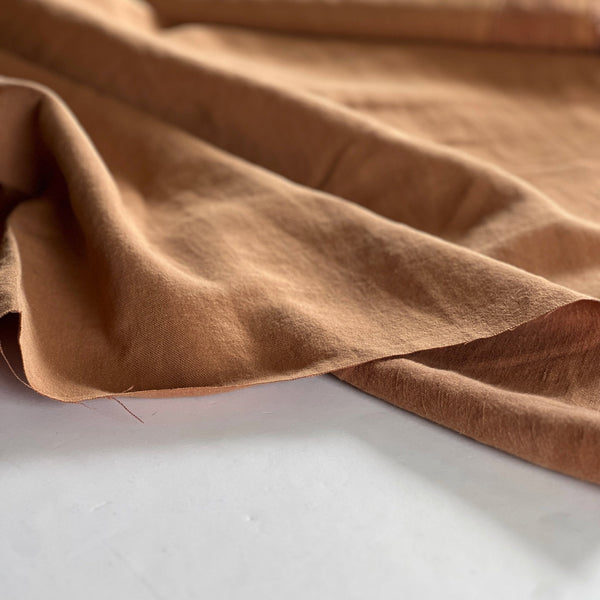 Pecan Washed Linen Cotton Twill - Needle Sharp