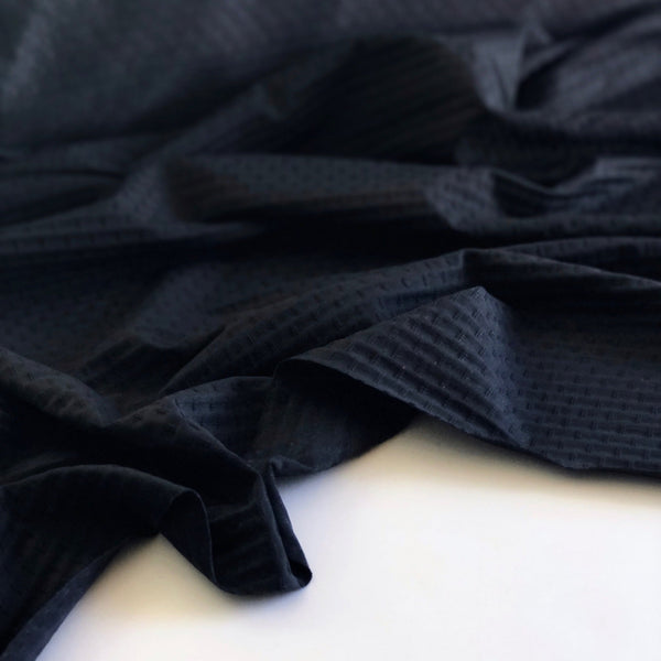 Black Textured Squares Dobby Knit - Needle Sharp