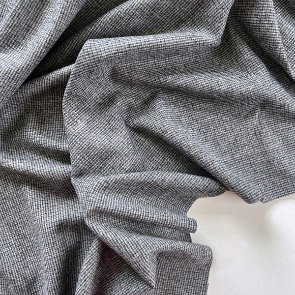 Charcoal Wool Blend Micro Dogtooth Suiting - Needle Sharp