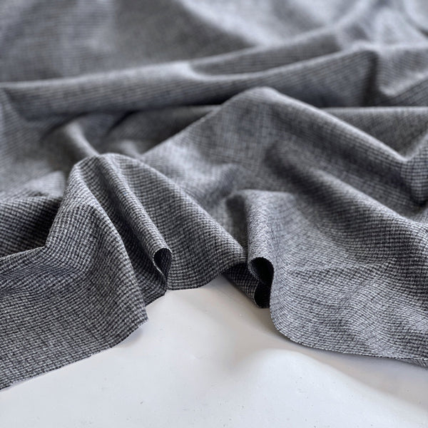 Charcoal Wool Blend Micro Dogtooth Suiting - Needle Sharp