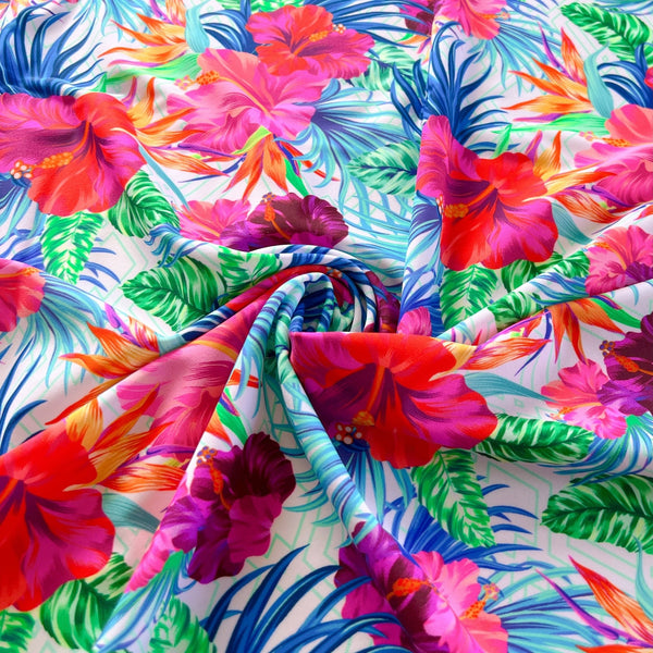 Happy Hibiscus Floral Spandex - Needle Sharp