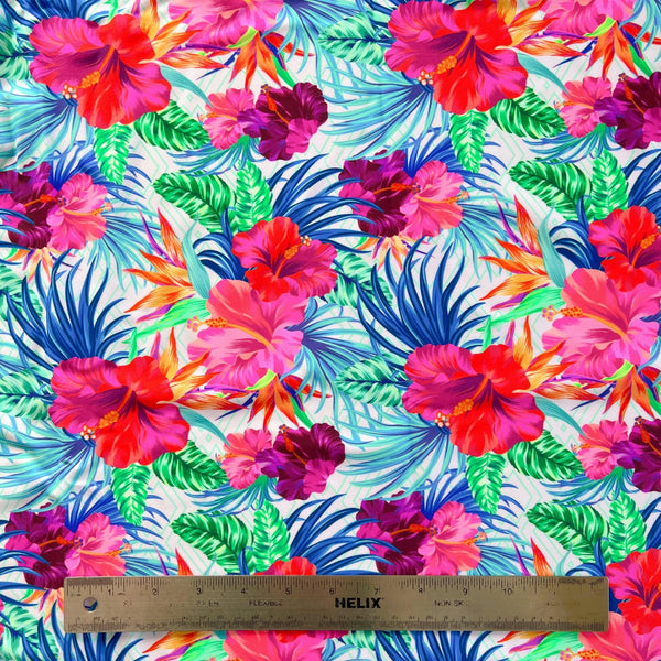 Happy Hibiscus Floral Spandex - Needle Sharp