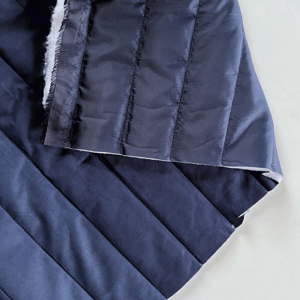 Indigo Pre-quilted Stripe Cotton Polyester - Needle Sharp