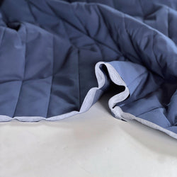 Indigo Pre-quilted Stripe Cotton Polyester - Needle Sharp