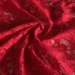 Red Floral Cotton/Nylon Lace - Needle Sharp
