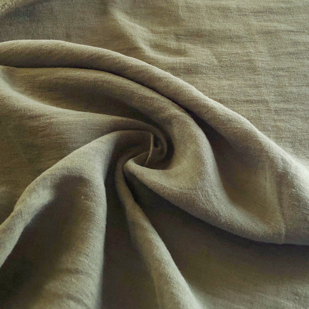 solid light sage green linen Fabric