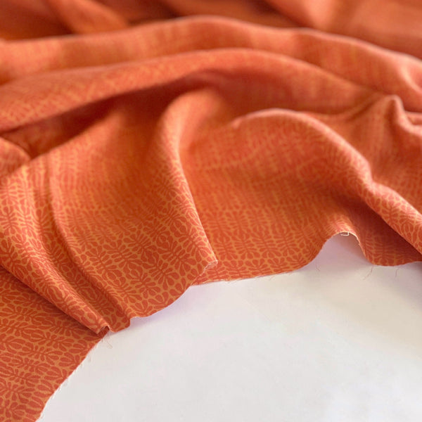 Tangerine Geometric Print Ecovero Twill - Needle Sharp
