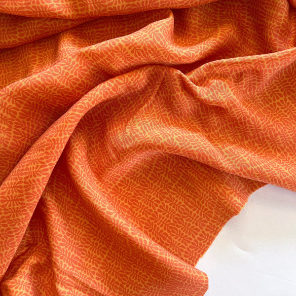 Tangerine Geometric Print Ecovero Twill - Needle Sharp