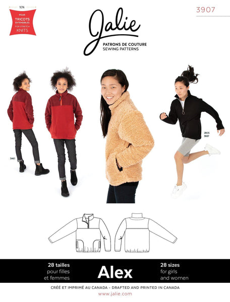 Alex Half-Zip Pullover Sewing Pattern by Jalie Patterns