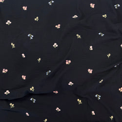 Remnant - Cottage Bloom Embroidered Cotton Gauze - 1.03 yd