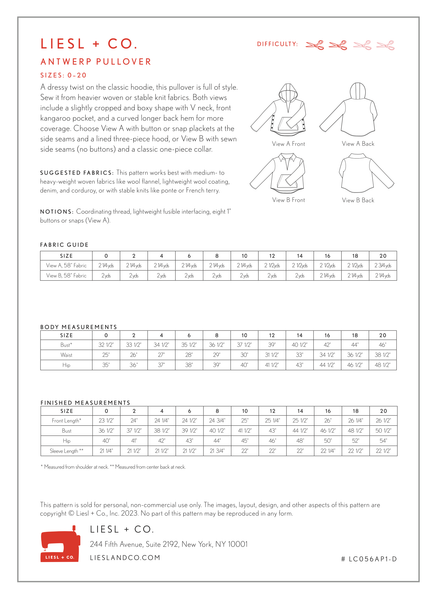 Antwerp Pullover Sewing Pattern by Liesl & Co