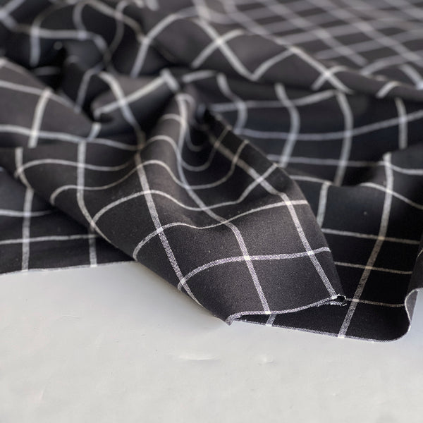 Black Windowpane Essex Linen