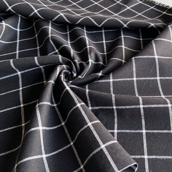 Black Windowpane Essex Linen