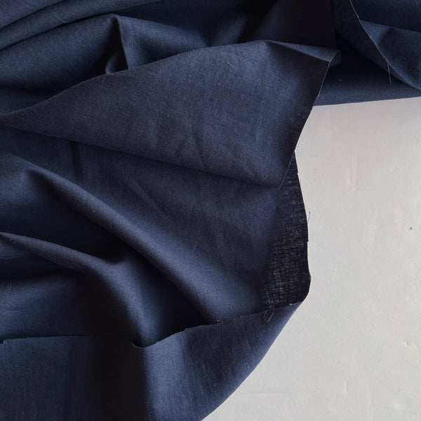 Indigo Washed Linen Cotton Blend