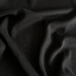 Remnant - Black Bamboo Rib Knit - 0.7 yd