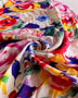 Watercolor Brushstroke Floral Crepe de Chine