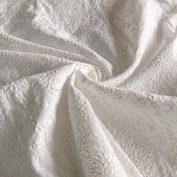 White Embroidered Cotton Voile