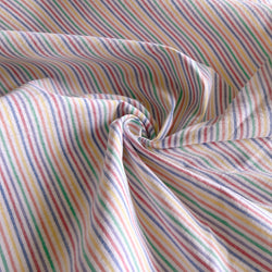 Rainbow Stripe Stretch Cotton Shirting