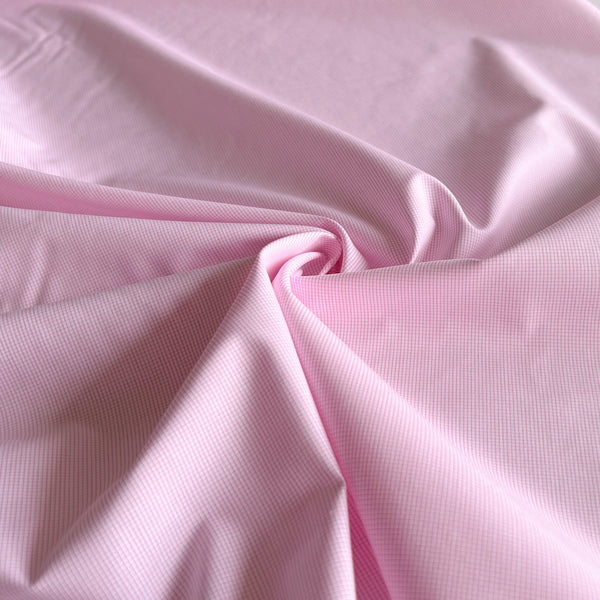 Pink Minicheck Cotton Shirting