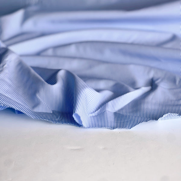 Light Blue Classic Stripe Cotton Shirting