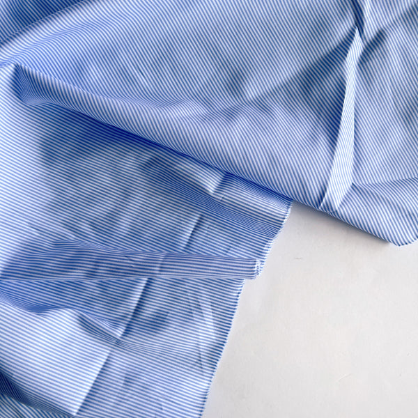 Light Blue Classic Stripe Cotton Shirting