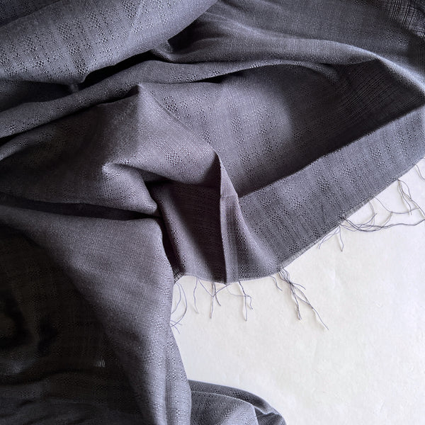 Black Textured Viscose Cotton Crepe