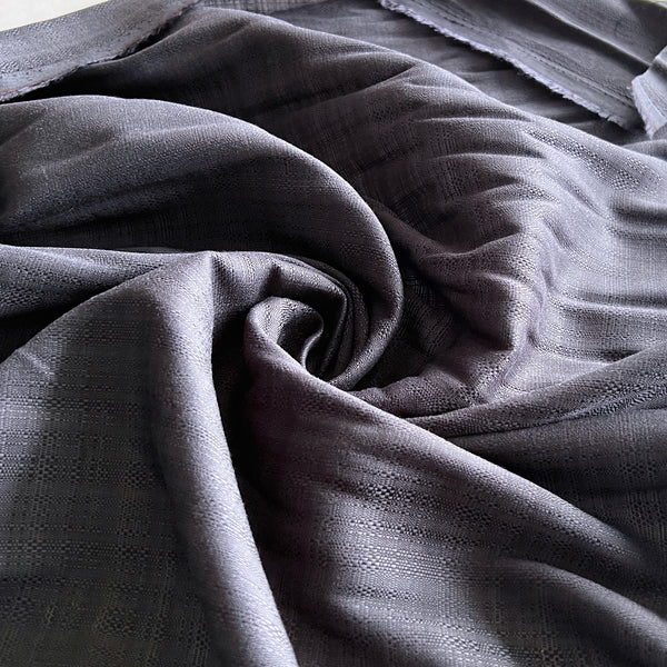 Black Textured Viscose Cotton Crepe