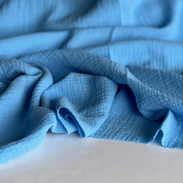 Azure Blue Organic Cotton Double Gauze