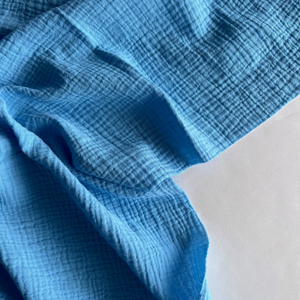 Azure Blue Organic Cotton Double Gauze