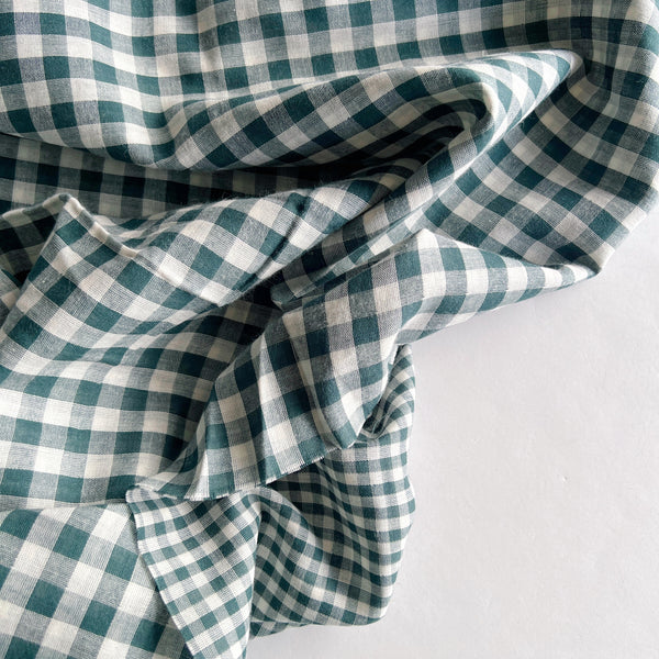 Forest Green Gingham Double Gauze