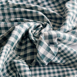 Forest Green Gingham Double Gauze