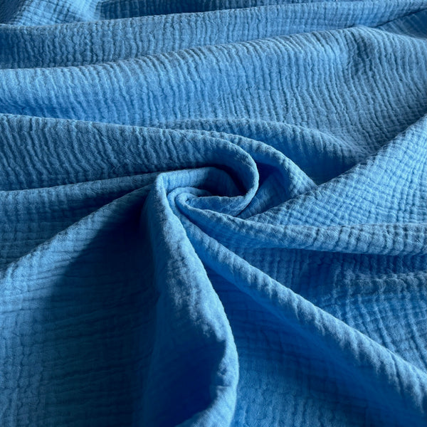 Azure Blue Organic Cotton Double Gauze