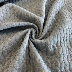 Gray Cable Embossed Quilted Jersey