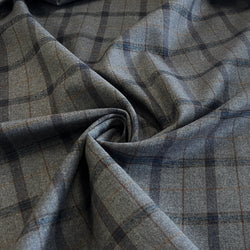 Brushed Gray Tartan Suiting