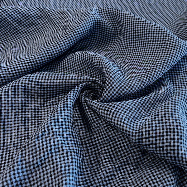Blue and Black Gingham Linen